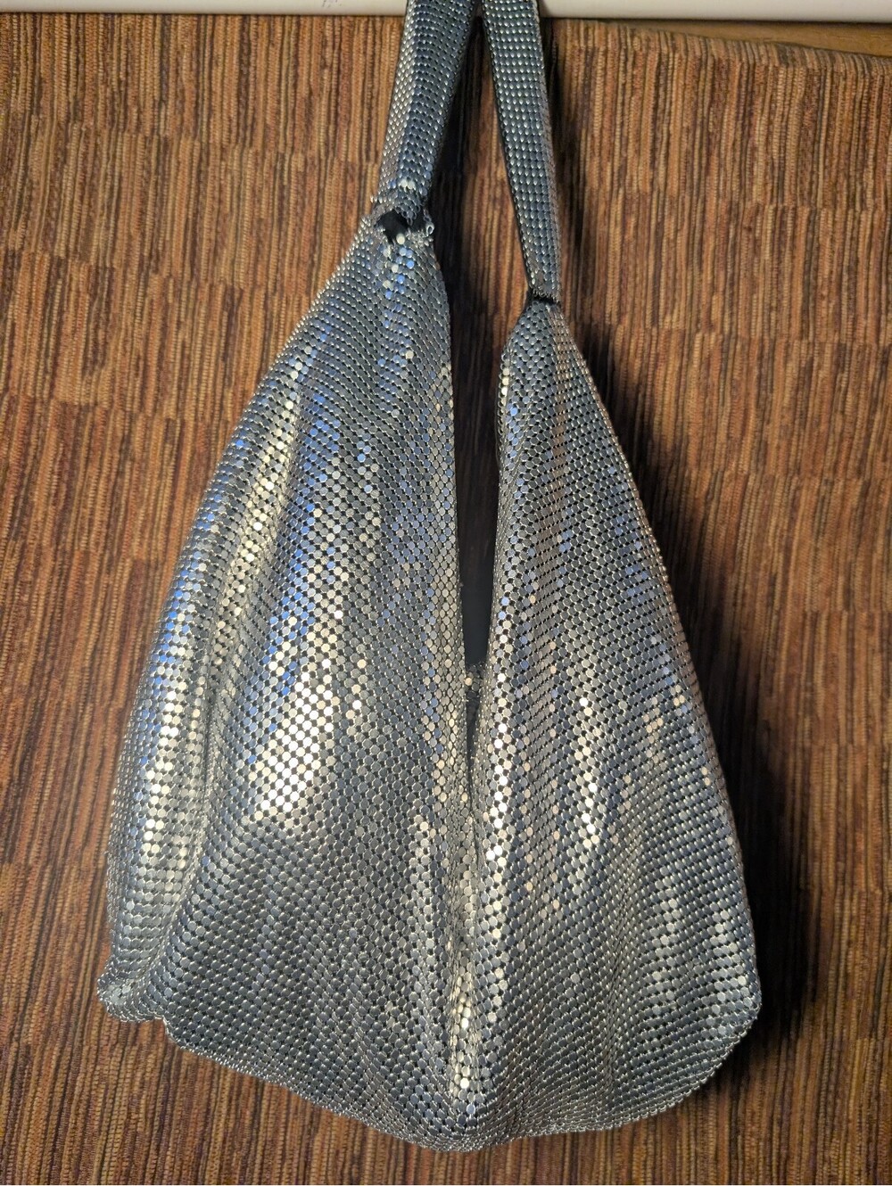 Silver Mesh Shoulder Bag by Partos with Magnetic Closure
